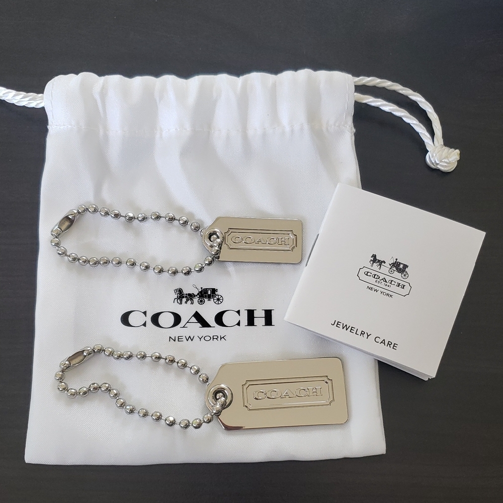 Coach Silver Tag Keychain Duo